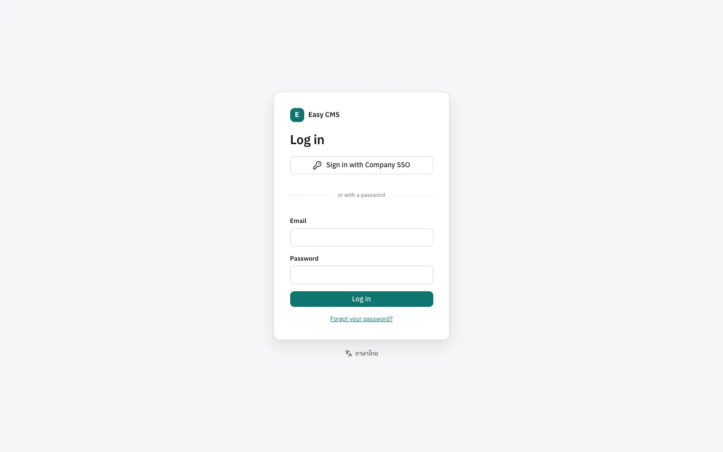 The login page with a Sign in with Company SSO button above the password form